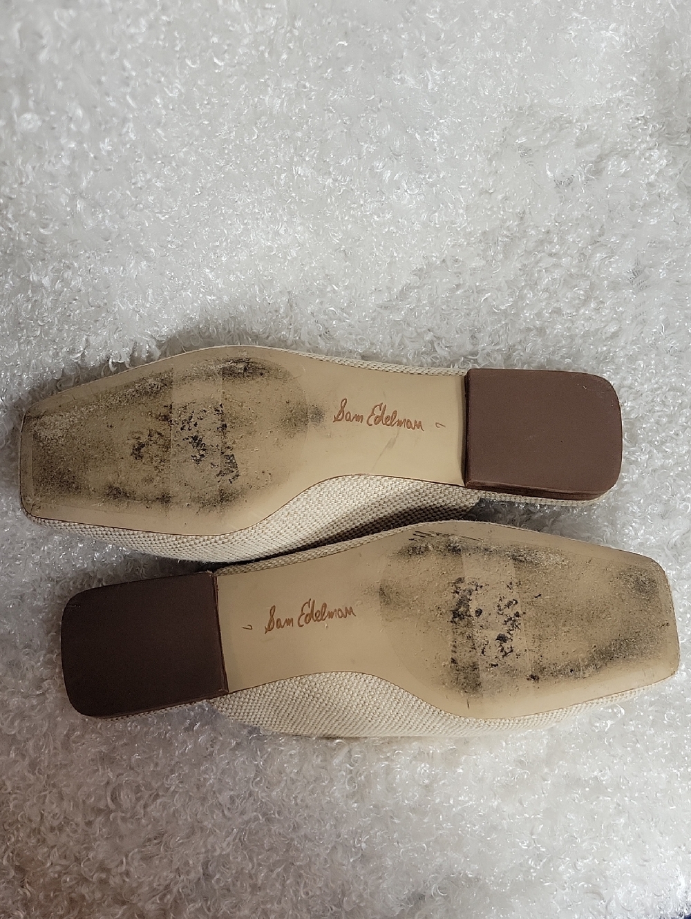 Sam Edelman Lavina Mule Flats - Natural Linen Beige - size 7 - Picture 11 of 14